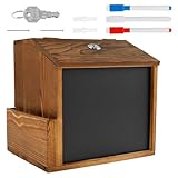Vorschlagsbox Abschließbar 21x20x16cm, Briefkasten Holz Wandmontage, mit Schlüssel Seitennut,...
