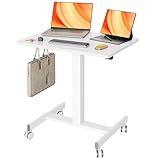 Claiks Stehpult Höhenverstellbar Schreibtisch Klein,Mobiler Laptoptisch Höhenverstellbar mit 4...