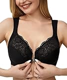 Lemorosy Damen Vollschalen Ungepolster Bügel BH Vorne Vershcluss T-Shirt BH Komfort Große Größen...