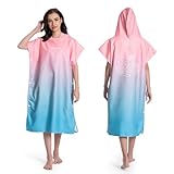 MOKANI Badeponcho Damen & Herren, Ultraleicht Und Schnelltrocknend, Kapuze Surf Poncho Handtuch auf...