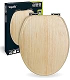 'aquaSu® Holz WC-Sitz mit Absenkautomatik Venezia in Kiefer, Schnellbefestigung, Metallscharnier,...