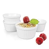 Soufflé Förmchen, 4 Stück Creme Brulee Schälchen, Pastetenform - 180ml, Kleine Auflaufformen...