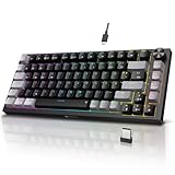 KOORUI Mechanisch Tastatur, Gaming Tastatur Kabellos/Kabelgebunden/Bluetooth 26 RGB Wiederaufladbare...