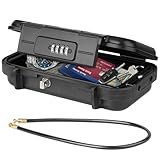 WACCET Tragbarer Tresor mit Zahelncode, Sicherheitsbox Wasserdicht Anti-Diebstahl Mini Tresor...