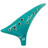 Ocarina 12 Loch Alto C, FineGood Keramik Okarina Musikinstrument mit Liederbuch, Umhängeband und...