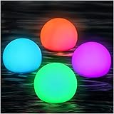 JONRRYIN Pool Lichter Schwimmend, 4 Stück Teichbeleuchtung, Poolbeleuchtung mit Fernbedienung, 16...