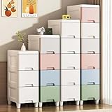 Schubladenschrank mit 5 Ebenen, schlank, aus Kunststoff, auf Rollen, multifunktional, platzsparende...