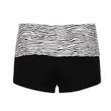 Damen Badeshorts mit Zebra-Print-Bund - Figurbetonte Hotpants mit Animal-Muster | Sportliche...