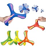 GXGM 5 Stück Bumerang für Kinder,Boomerang,Dreiflügelig,Wurfspiel Outdoor,EVA Frisbee Soft,Sicher...