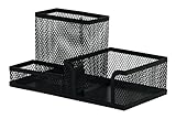 Q-Connect KF16572 Schreibtisch-Organizer/Schwarz/Schreibtischorganizer/Mesh Metall Büro-Organizer...