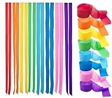 8 Rolls Krepppapier Bunt,Kreppbänder Regenbogen,Multicolor Papier Streamer Hochzeit,Karneval,Party...