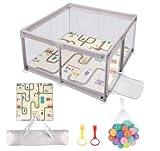 Truevaste Laufstall 120x120x65 cm, Laufgitter Baby mit Matratze, 600D Oxford Faltbar Playpen mit 50...