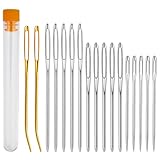 Kzouenzu Großäugiges Nadelset [17 Stücke], 4 Größen Große Augen Nadeln [5,3cm, 6cm, 7cm],...