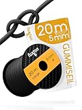 fuxton® Gummiseil (5mm x 20m), Expanderseil, Gummileine, Bungee Cord Marine, Spanngummi Meterware,...