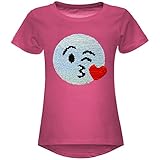 BEZLIT Mädchen Wende-Pailletten Stretch T-Shirt Smile-Motiv 22606 Pink Größe 104