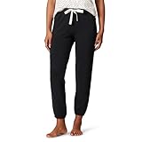 Amazon Essentials Damen Leichte Lounge-Joggingpyjamahose aus Terry-Frottee, Schwarz, M