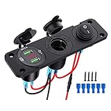 Griwiuiowe 12 V ZigarettenanzüNder Steckdose 3 1 Wasserdichtes Auto Dual QC3.0 USB Auslauf Panel...