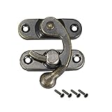 sourcing map 5 Stück Antiker Vintage Schnell Verschluss Rechte Riegelhaken Haspe Riegel 42mm x 37mm...