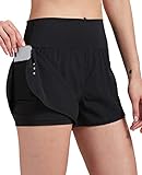 VIGVAN 2 in 1 Laufhose Damen Sport Shorts Sommer Kurze Hose Schnell Trocknend Fitness Shorts Yoga...