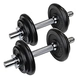BB Sport 20 kg Hanteln Hantelset Gusseisen 2 x Kurzhanteln Set 8 Hantelscheiben (4 X 2,5 kg und 4 X...