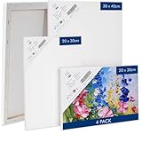 H&S 4x Leinwand zum Bemalen - 2 große (30x40cm) + 2 kleine Leinwände (20x30cm) - Keilrahmen Canvas...