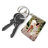 Saphir Design Schlüsselanhänger personalisiert Foto beidseitig Metall rechteckig 8x4cm |...