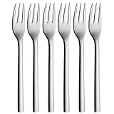 WMF Nuova Kuchengabel Set 6-teilig, 16 cm, Cromargan Edelstahl poliert, Kuchengabeln 6 Stück...