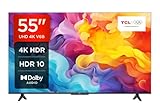 TCL 55V6B 55 Zoll, 4K Ultra HD, HDR TV, Smart TV unterstützt von Google TV (Dolby Audio, Motion...