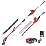 WALTER Akku-Heckenschere 20 V mit abknickbare Teleskopstange, kraftvoll, leichte Handhabung,...