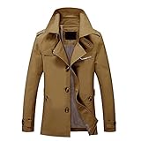 Mantel Herren Kurz Fall - Trenchcoat Herren Beige Übergangsmantel Einreiher Kurzmantel Langarm...