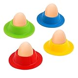 Vicloon Eierbecher,4 Stück Weicher Eierbecher,rund stapelbar Eierbecher aus Silikon,Frühstück...
