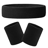 3 Stück Schweißbänder Handgelenk Schweißbänder Stirnband Set Sport Wristbands Headbands, Sport...