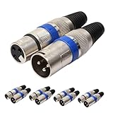 HANABASS 10 Stück Männlich zu Weiblich Audio Verbindung Pin Mikrofonstecker für Stabile...