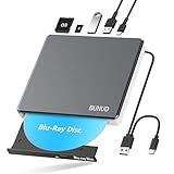 Externes Blu-ray-Laufwerk, USB 3.0 Typ C Blu-Ray-Brenner DVD/BD-Player, Lesen/Schreiben, tragbares...