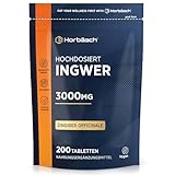 Ingwer Tabletten 3000mg Tagesdosis | 1000mg Zingiber Officinale pro Stück | Ingwerwurzel extrakt |...