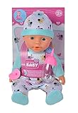 Simba New Born Baby Kleiner Elefant, Vollvinylpuppe mit Trink und Nässfunktion, Flasche und...