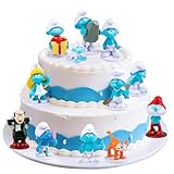 Schlümpfe Figuren Tortendeko, 12 Stück Tortendeko Blau Smurfs Set, schlümpfe tortenfiguren,...