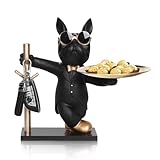 OKESYO Bulldogge Skulptur Deko, Französische Bulldogge Tablett Deko, Bulldogge Tablett Deko,...