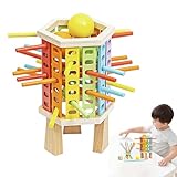 Holzball und Spielstäbe - Holzspielzeug, Ballwurfspiel | Reisespiel, Zählspielzeug für und...