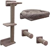 Kerbl Pet Kletterwand Monte Alpi, Wandkratzbaum, taupe, max. Belastbarkeit 10kg, 8-teilig,...