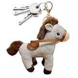 Schlüsselanhänger aus Plüsch – mit Zügel – Schlüssel für Rucksack Tier, für Erwachsene...
