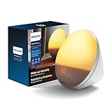 Philips Wake-up Light, farbige Sonnenaufgangssimulation, 20 Lichtstärken, 7 natürliche Klänge,...