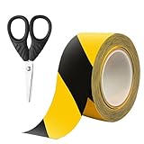 WangChaoJiu Klebeband Gelb Schwarz, 33m x 5cm Absperrband Gelb Schwarz, Sicherheitsband, Wasserdicht...