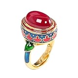 WZPKJH Ring -Ornamente, Mode S925 Sterling Silber Mode Rubinring für Frauen, romantischer roter...