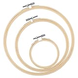 3 Stück Stickrahmen,Runder Stickrahmen,Verstellbarer HolzStickrahmen,für...