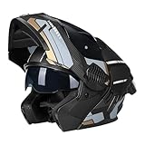 Klapphelm Motorrad Integrierter mit ECE-Zugelassener Roller Helm Leise Motorradhelm mit...