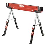 STIER Falt-Arbeitsbock Sägebock höhenverstellbar 590 kg, rutschfester Stand und...