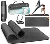 KESSER® Gymnastikmatte mit Tragegurt rutschfest TPE Yogamatte Gepolstert & rutschfest Fitnessmatte,...