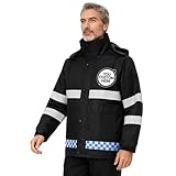 Qalviora Allwetter-Arbeitsjacke, wasserdicht, reflektierend, mit Logo-Druck für Sicherheit und...