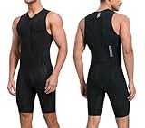Santic Herren Triathlonanzug Gepolstert Einteiler Ärmellos Pro Triathlon-Anzug Rennsport Trisuit...